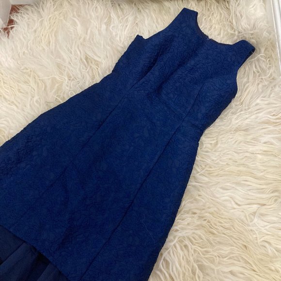 Halston Heritage Floral Jacquard Dress Sleeveless Cocktail - Picture 4 of 14